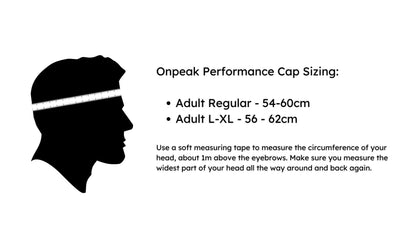 Onpeak Size Guide - including UV protection, antimicrobial sweatband, buoyant visor core, and moisture-wicking technology. This image encapsulates the essence of a versatile running hat, gym hat, and sports hat that seamlessly combines fashion and performance.