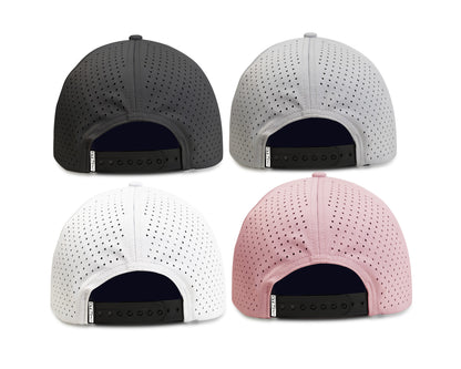 Back image showcasing the Collection of Hats by Onpeak Hats. The advanced features, including UV protection, antimicrobial sweatband, buoyant visor core, and moisture-wicking technology. This image encapsulates the essence of a versatile running hat, gym hat, and sports hat that seamlessly combines fashion and performance.