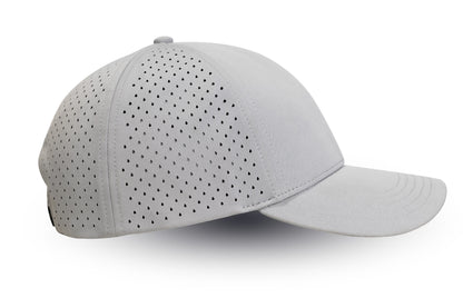 Right Side image showcasing the Grey Hat by Onpeak Hats. The cap's Grey color is elegantly highlighted, while its advanced features, including UV protection, antimicrobial sweatband, buoyant visor core, and moisture-wicking technology. This image encapsulates the essence of a versatile running hat, gym hat, and sports hat that seamlessly combines fashion and performance.