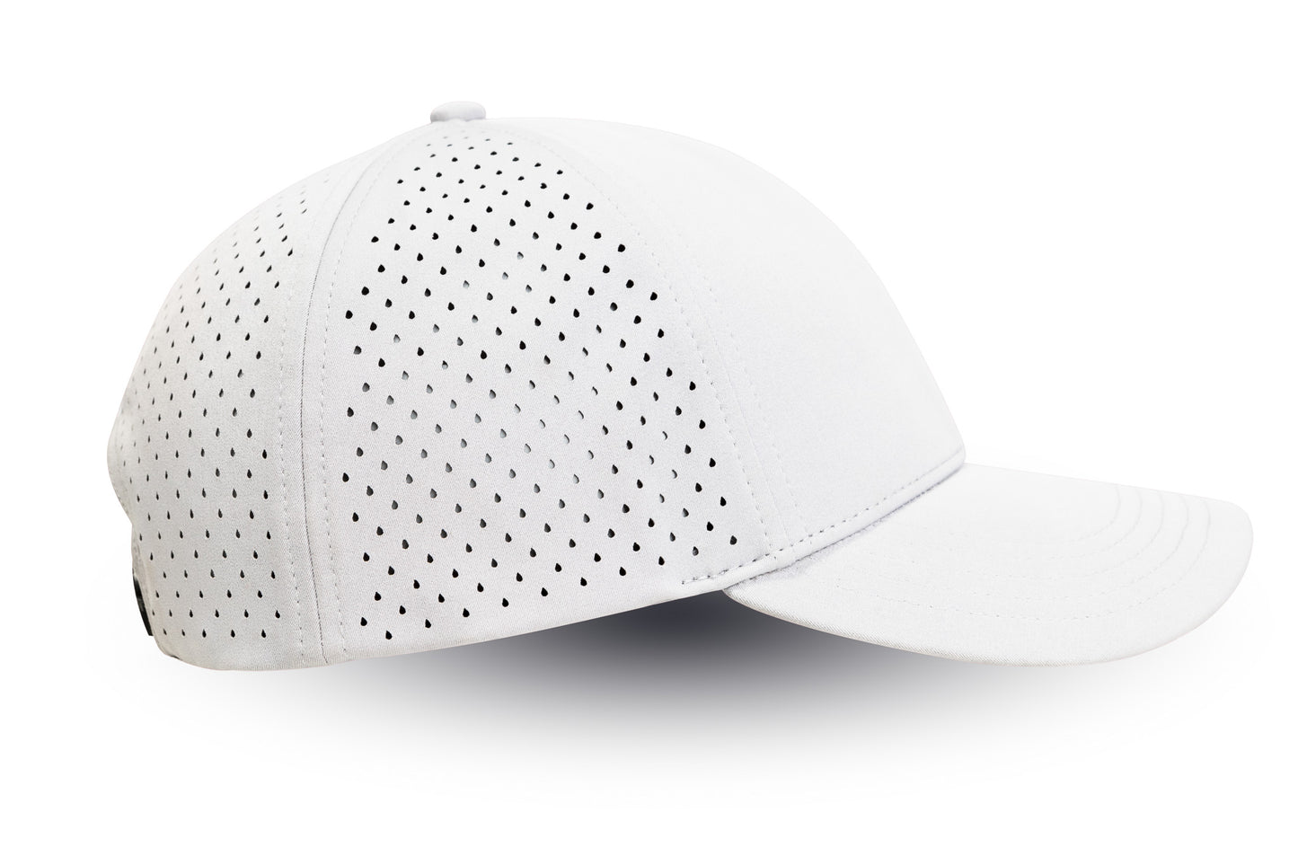 Right Side image showcasing the Arctic White Hat by Onpeak Hats. The cap's pristine white color is elegantly highlighted, while its advanced features, including UV protection, antimicrobial sweatband, buoyant visor core, and moisture-wicking technology. This image encapsulates the essence of a versatile running hat, gym hat, and sports hat that seamlessly combines fashion and performance.